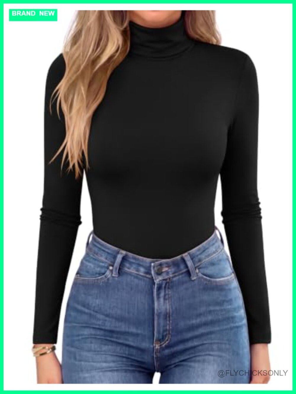 Turtleneck Long Sleeve Top Lightweight Stretch Base Layer Tee